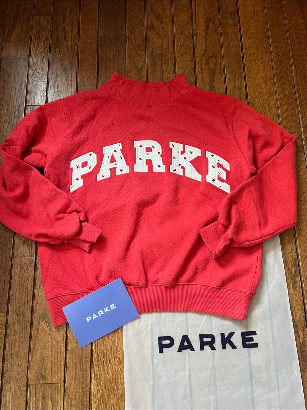 PARKE Sparkler Stars Heritage Varsity Mockneck Coastal Collection Size S/M NIB - Picture 10 of 13